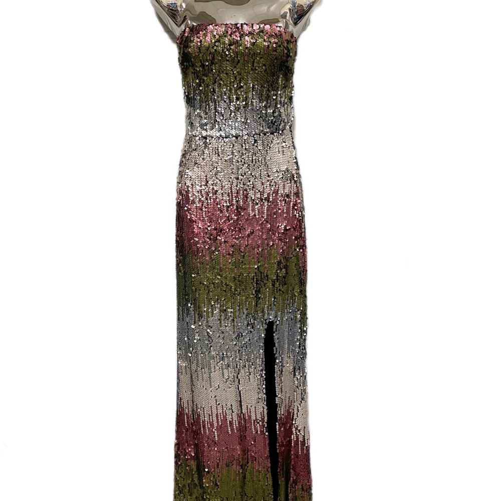 Matte Sequin column Cocktail Gown Banjul NWOT